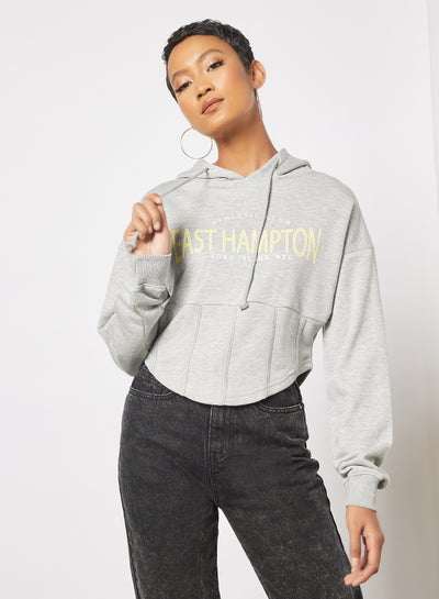 اشتري East Hampton Corset Style Hoodie Grey في السعودية