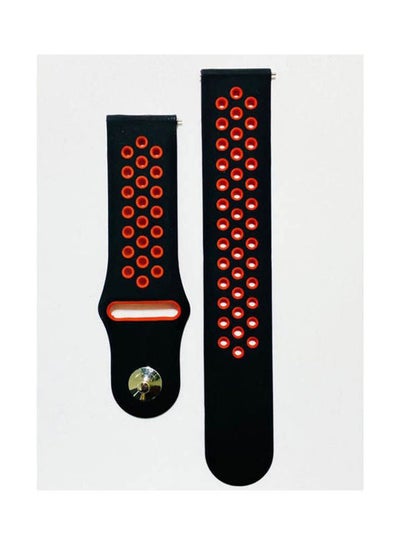 Buy Replacement Silicone Sport Strap 22Mm For Smart Watch 22Mm Bracelet Black-Red in Egypt