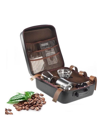 Buy Portable Pour Over Drip Coffee Maker Set With Travel Case Black 34.5x30x15.5cm in UAE