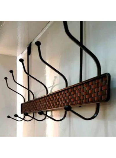 اشتري Furniture Metal Hanger Behind Door With 10 Hooks Black في مصر