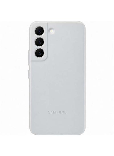 Buy Protective Leather Case Cover For S22 light grey in UAE