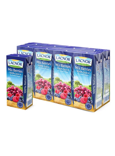 اشتري Essentials Mix Berries 100 Percent Juice, No Added Sugar 180ml Pack of 8 في الامارات