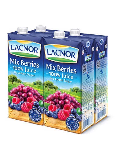 اشتري Essentials Mix Berries 100 Percent Juice With No Added Sugar Mixed Berries 1Liters Pack of 4 في الامارات