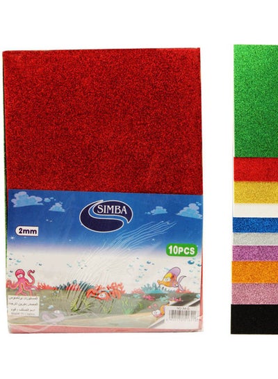 Buy EVA foam glitterA4 – 10 colors sheets in Egypt