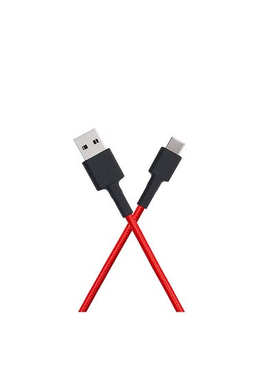 اشتري كابل مي USB Type-C بتصميم مضفر أحمر في الامارات