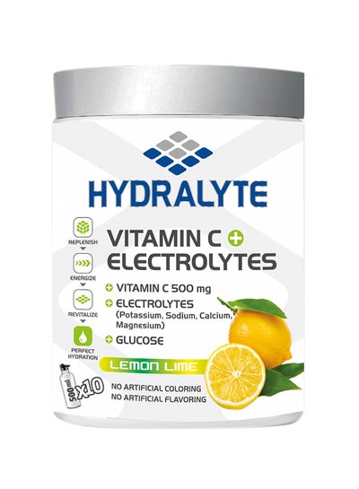 Buy Vitamin C Electrolyte Powder Hydration Drink Mix Lemon Flavor Jar 200grams in UAE