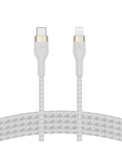 Buy BoostCharge Pro Flex Braided USB Type C to Lightning Cable (1M/3.3FT), MFi Certified 20W Fast Charging PD Power Delivery for iPhone 14/14 Plus, 13, 12, Pro, Max, Mini, SE, iPad and More White in Saudi Arabia