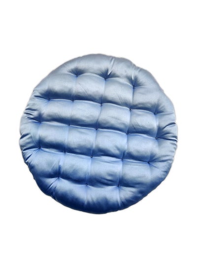Buy Round Shaped Decorative Cushion Polyester Light Steel Blue Standard Size in UAE
