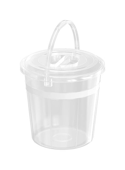 Buy 5-Liter Round Plastic Bucket With Lid Transparent in UAE