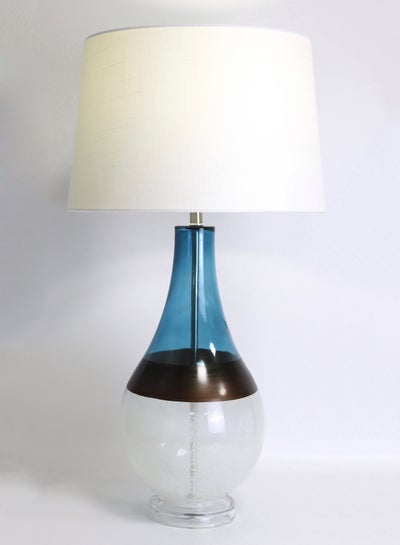 Buy Modern Design Glass Table Lamp Unique Luxury Quality Material for the Perfect Stylish Home RSN71023 Blue/White 15 x 28 in UAE