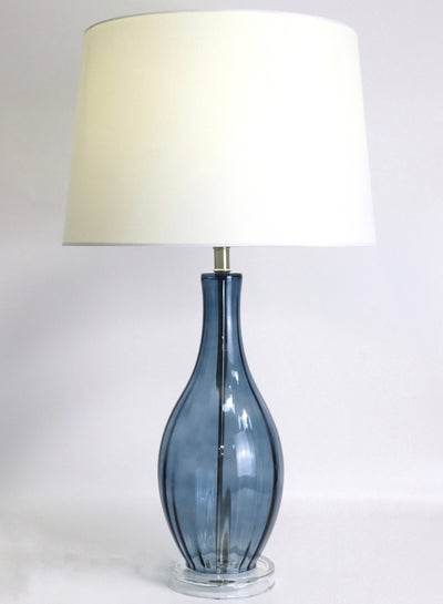 اشتري مصباح طاولة زجاجي مصنوع من مواد عالية الجودة بتصميم فاخر ومميز وعصري ليضفي لمسة أنيقة ومثالية على ديكور المنزل، مقاس 15 × 25.5 سم، طراز RSN71027، لون أزرق في السعودية