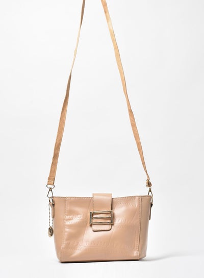 Buy Solid Pattern Crossbody Bag Khaki in Saudi Arabia