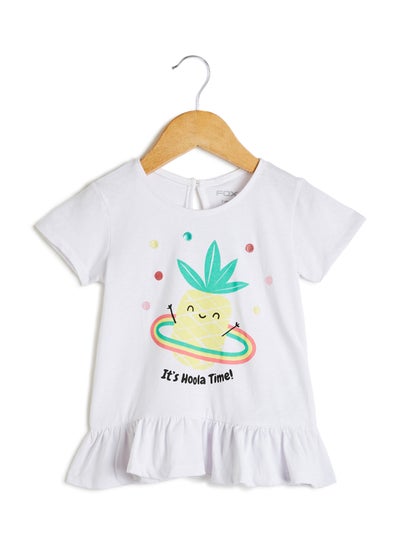 Buy Infant Girls Printed Top White in Saudi Arabia