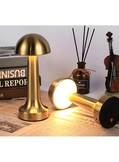 اشتري Retro Atmosphere Mushroom Table Lamp Gold 8 x 22 x 9.5cm في الامارات