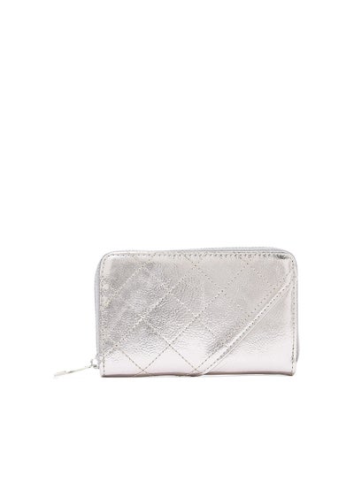 Buy Quilted Panel Wallet Silver in Saudi Arabia