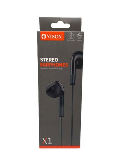 Buy Stereo Wired In- Ear Earphone With Mic Black in Egypt