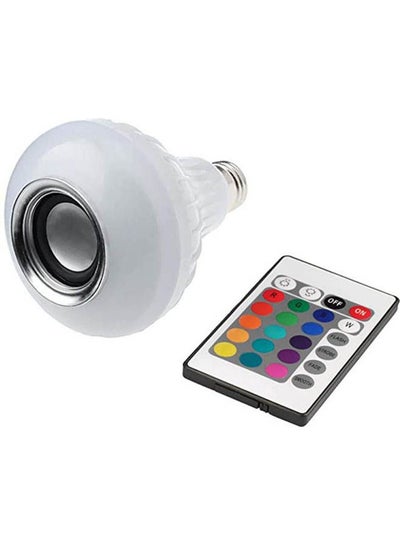 Buy Mini Wireless BT Music LED Light Bulb Audio Speaker Lamp E26 with Remote Control White in Egypt