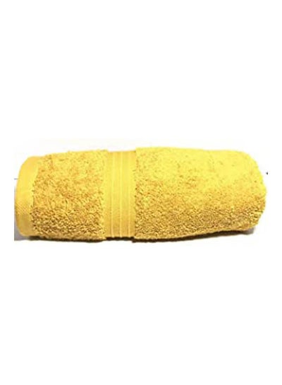 Buy Cotton Solid Pattern Bath Beach Towel Yellow 50x100cm in Egypt