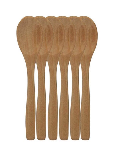 Buy Set Of 6 Pieces Wooden Spoons Brown in Saudi Arabia