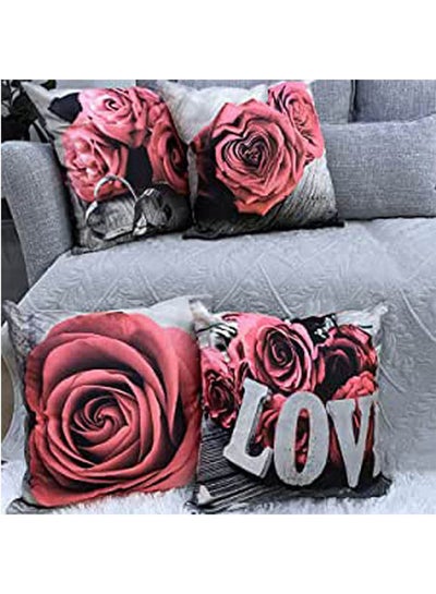 Buy Throw Pillow Covers 4 Pieces Combination Multicolour 40*40inch in Egypt