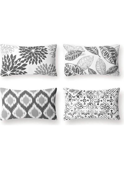 Buy Set Of 4 Cotton Linen  Cushion Cover Linen Grey 40*40 linen Grey 40*40inch in Egypt