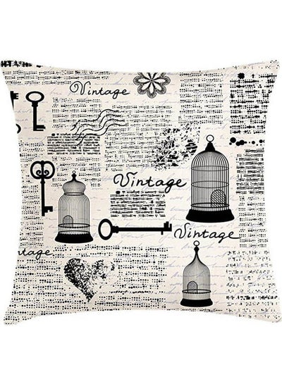 Buy Old Newspaper Throw Pillow Cushion Cover combination Multicolour 40*40inch in Egypt