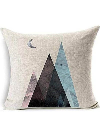 Buy Geometric Triangles Mountains And Moon Cotton Linen Throw  Pillow Cover Combination combination Multicolour 40*40inch in Egypt