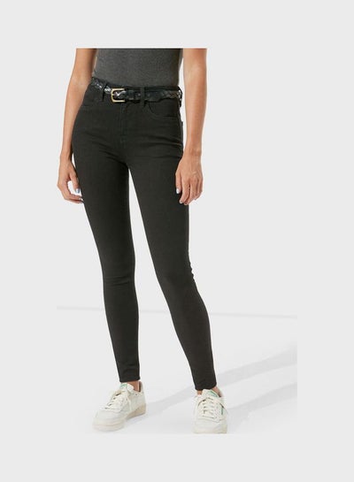 اشتري High Waist Skinny Jeans Black في الامارات