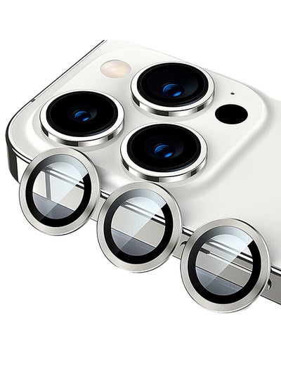 اشتري 9H Glass Individual Ring Camera Lens Protector For Apple iPhone 13 Pro Max Silver في السعودية