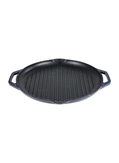 Buy Cast Iron Round Grill Pan Black 32cm in Saudi Arabia