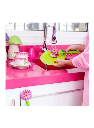Buy Flower Power Dishwashing Brush With Vase Stand Pink in Egypt
