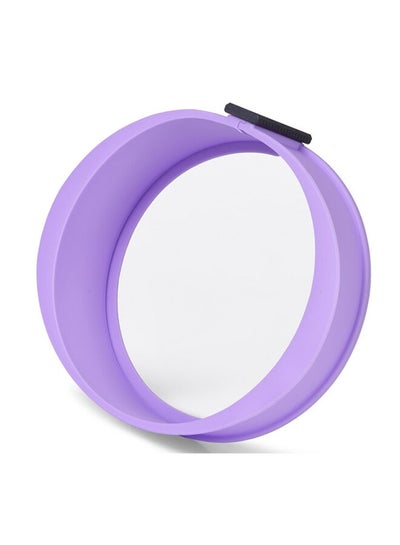 Buy Springform Baking Pan Silicone Cheese Cake Molder Leak-Proof With Removable Ring And Glass Bottom Purple 25cm in UAE