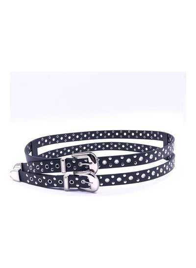 Buy Double Buckle Leather Belt Black in Egypt