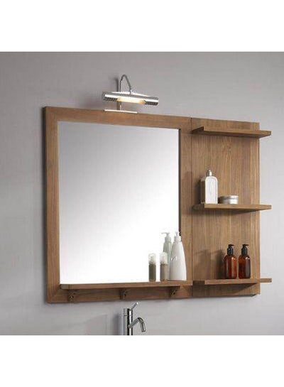 Buy Bathroom Mirror + Shelves Brown 80x55x9cm in Egypt
