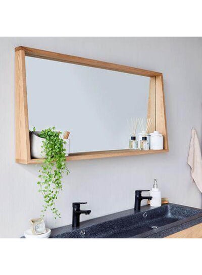 Buy Bathroom Mirror Shelf Beige 70x45x10cm in Egypt