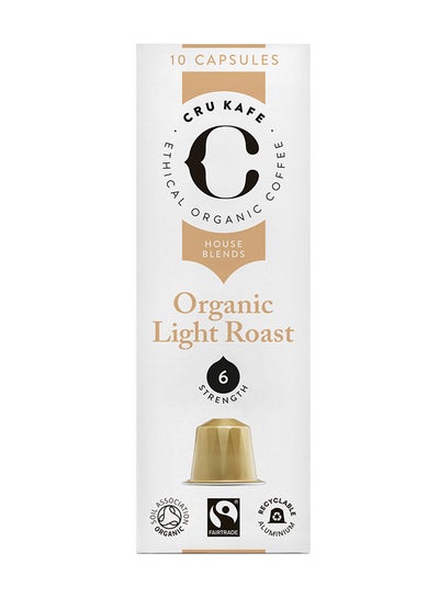 اشتري Organic Fairtrade Nespresso Compatible Coffee 10 Capsule Light Roast 52غم في الامارات