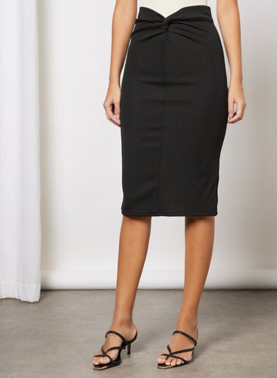 Buy Twist Detail Skirt Black in Saudi Arabia