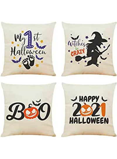 Buy Happy Halloween Decorative Throw Pillow Covers combination Multicolour 18x18inch in Egypt