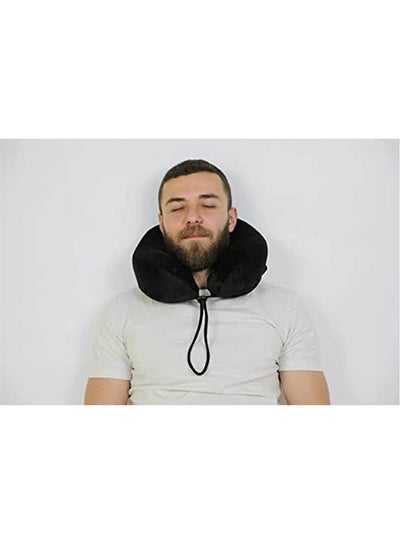 اشتري Novelty Memory Foam Travel Pillow For Head And Neck Support For Airplane Combination Black في مصر