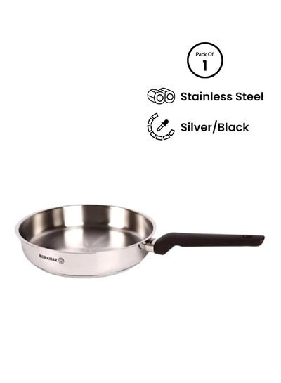 Buy Kappa Stainless Steel Frypan Silver/Black 24x5cm in UAE