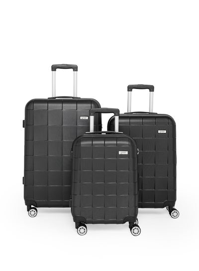 3-Piece Hard side ABS Luggage Trolley Set 20/24/28 Inch Black: Buy