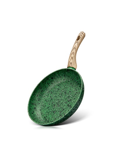 Buy Malachite Series Non-Stick Aluminum Frying Pan with Induction Bottom Green/black 26x5.2cm in UAE