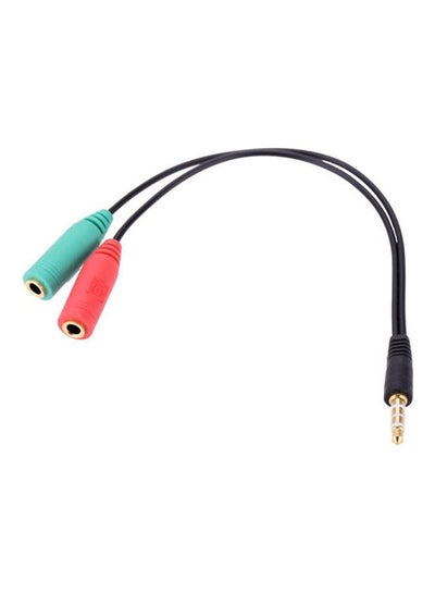 Buy Portable 4 Segment 3.5Mm Male To Dual 3 Segment Female Audio Cable Audio Line Connect Microphone Headset Earphone Headphone Laptop Computer Black in Egypt