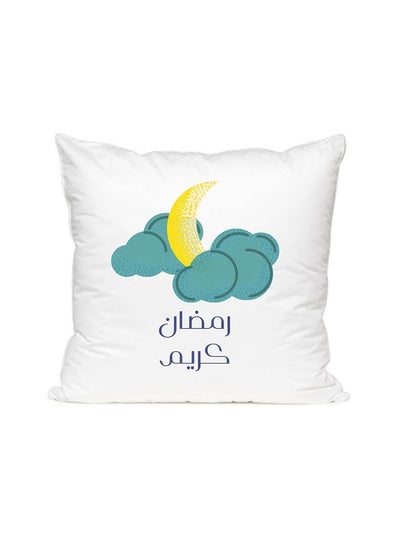 اشتري Ramadan Kareem Printed Pillow White/Blue/Yellow 40x40cm في الامارات