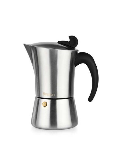 اشتري Espresso Maker Stainless Steel StovetopFor 6 Cups أسود/ فضي 360مل في الامارات