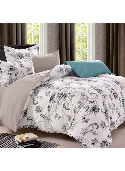 Buy 3-Piece Bedding Sheet Set Polyester White 220x240cm in Saudi Arabia