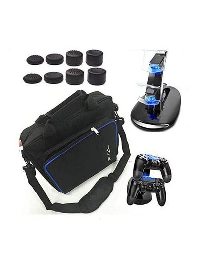 Buy PS4 Console Game System Bag Travel Storage Carry Case + Dual Charger Station For PS4 Slim PlayStation 4 Black in Egypt