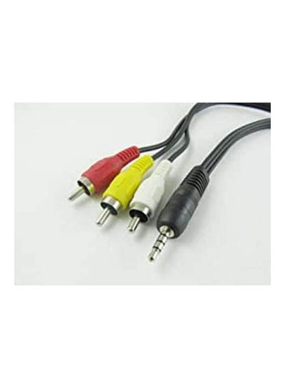 Buy Male Stereo Plug To 3 Rca Male Plug Audio Video Av Adapter Cable Black in Egypt