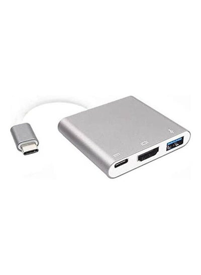 Buy Usb Type C To Hdmi Adapter 4K Usb 3.1 Type C Multiport Hdmi Converter For Macbook, Chromebook Pixel Devices And More Usb C Devices To Hdtv/Projector Silver Silver in Egypt