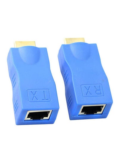 Buy Hdmi Extender,Hdmi To Rj45 Extender Network Cable Converter Repeater Over Cat 5E/6 1080P Up To 30M Extender For Hdtv Hdpc 4K 2K Blue in Egypt